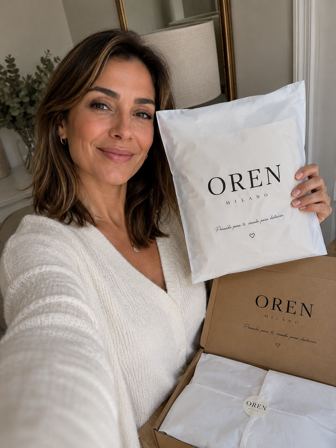 Clienta Oren Milano con su pedido